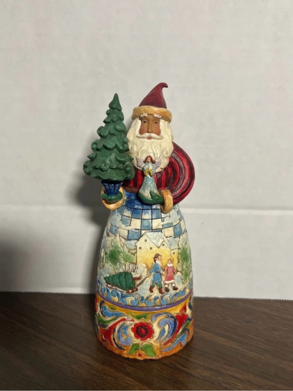 Jim Shore -Santa Figurine Holiday Ornament with Green Tree